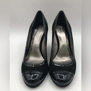 EUC Women's Black Coach Kerryann Wedge Heels - Size 9B